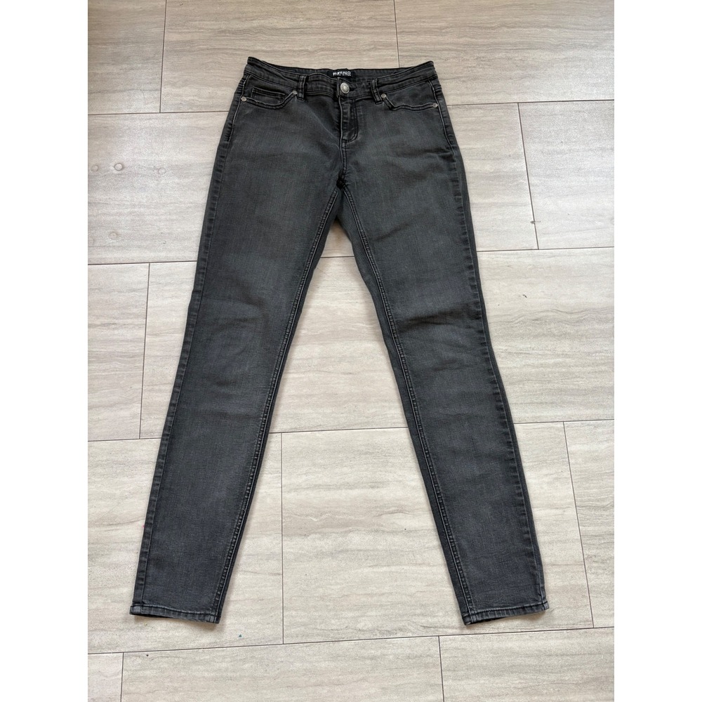 Buffalo David Bitton Francesca Mid Rise Skinny Jeans Black Faded Stretch 4/27